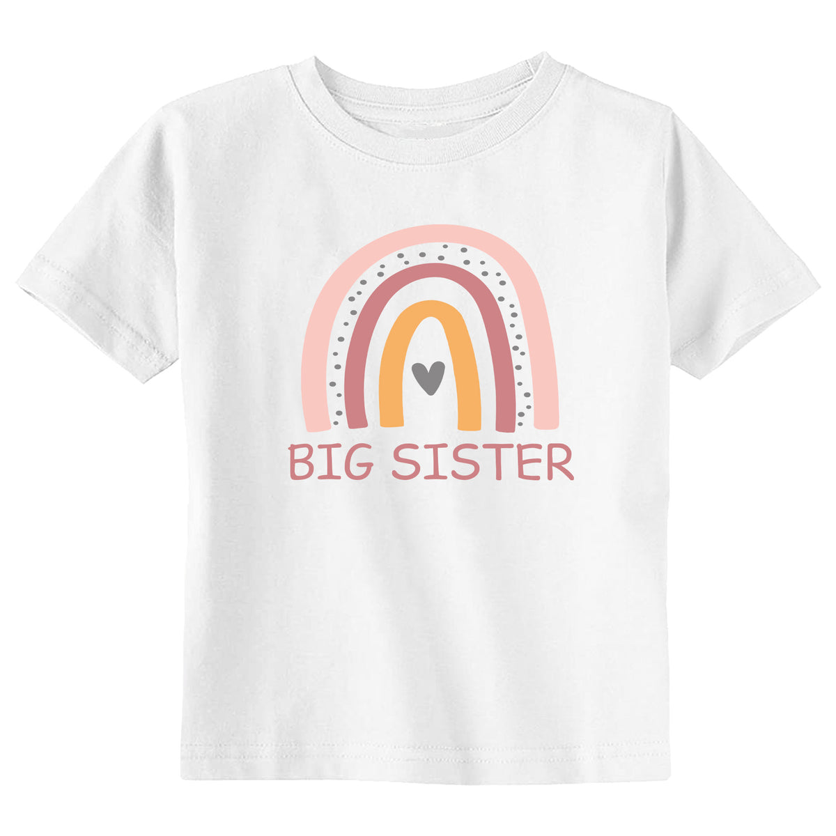 Pink Rainbow Big Sister T-Shirt