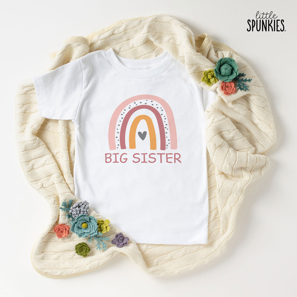 Pink Rainbow Big Sister T-Shirt