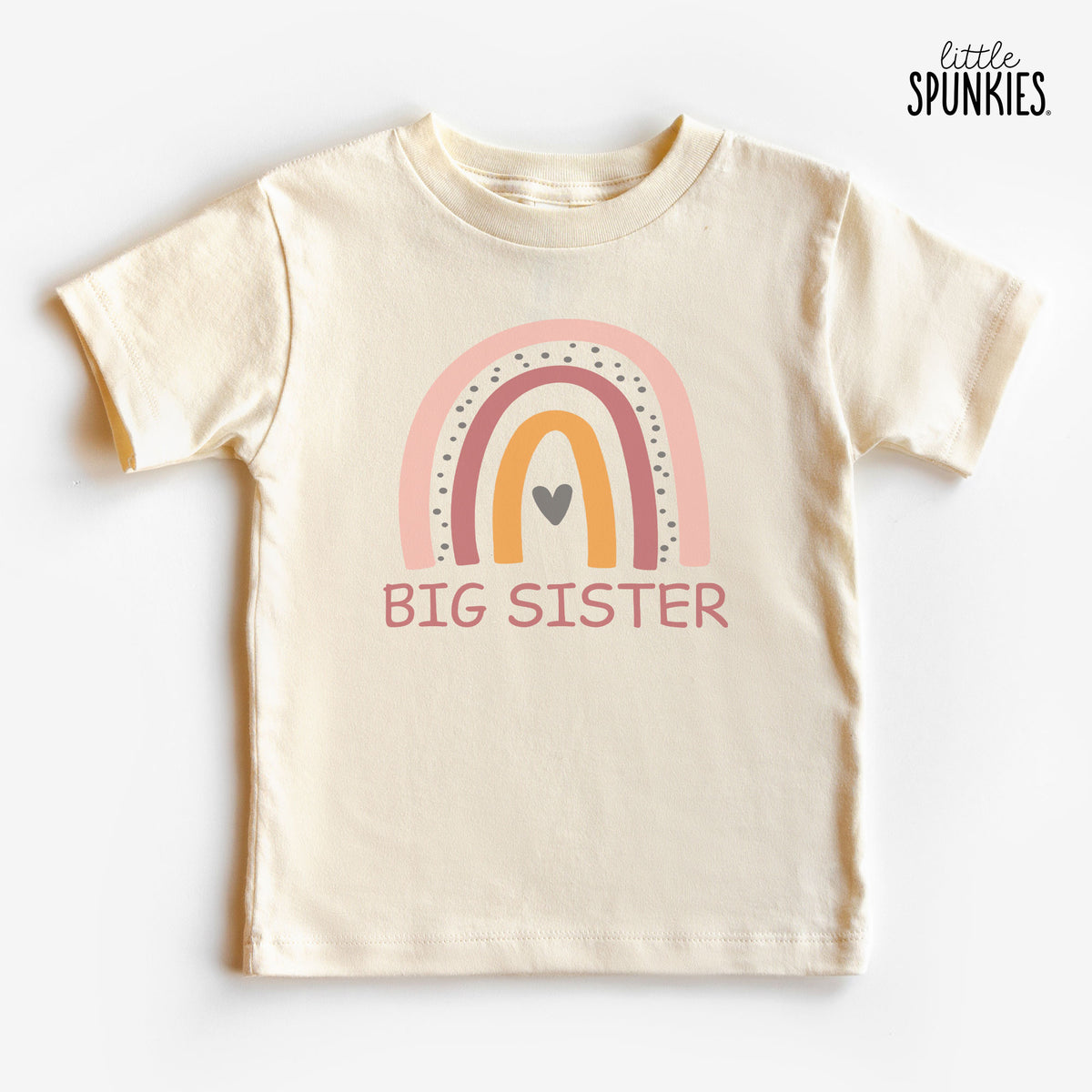 Pink Rainbow Big Sister Natural T-Shirt