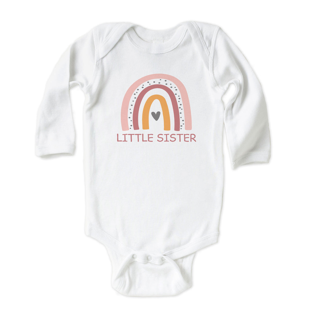 Pink Rainbow Little Sister Onesies® Brand