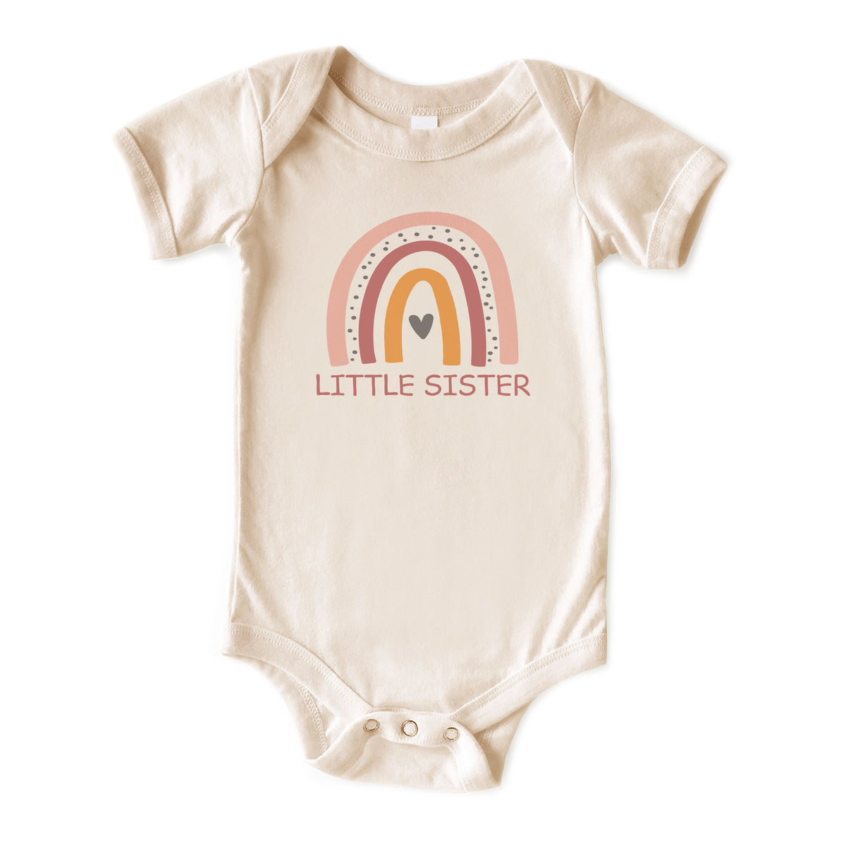 Pink Rainbow Little Sister Natural Onesies® Brand