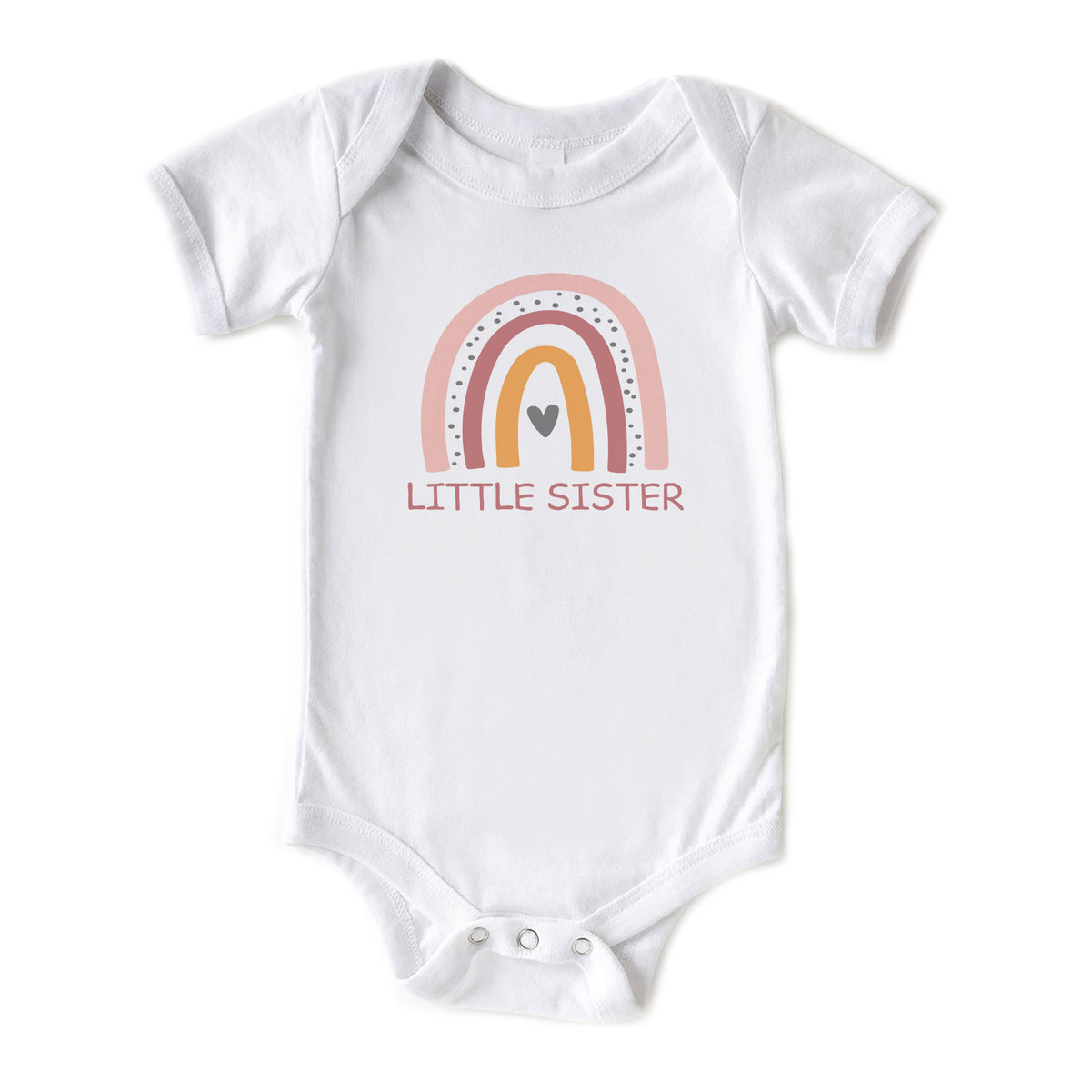 Pink Rainbow Little Sister Onesies® Brand