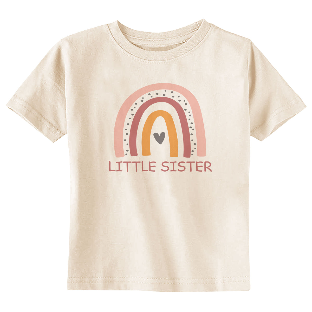 Pink Rainbow Little Sister Natural T-Shirt