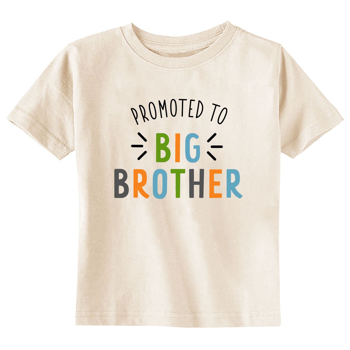 Promoted to Big Brother with Date Natural T-Shirt