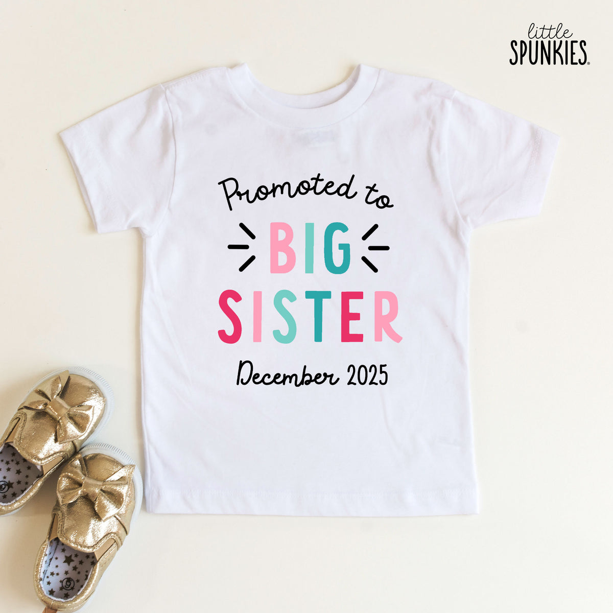 Promoted to Big Sister with Date T-Shirt