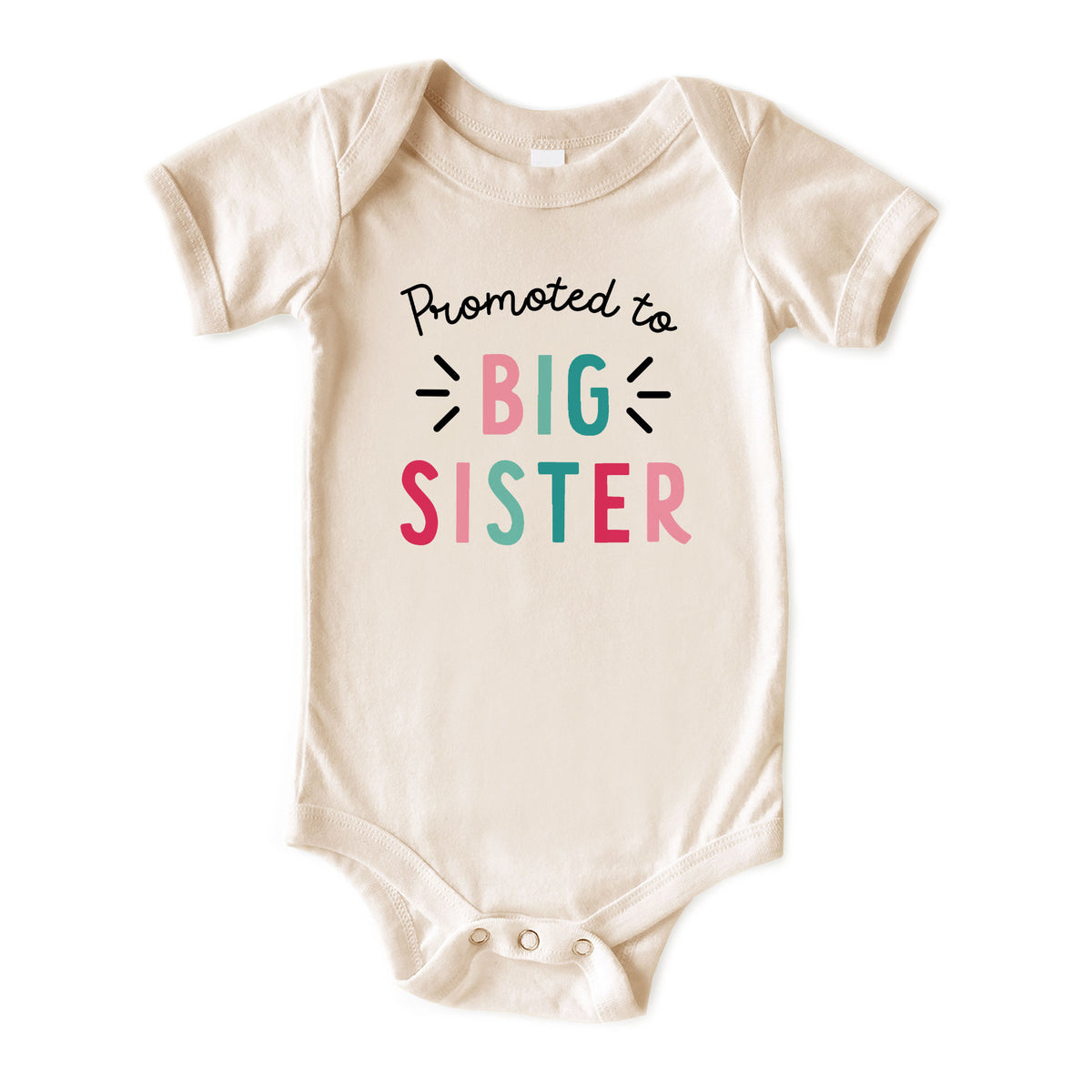 Promoted to Big Sister with Date Natural Onesies® Brand