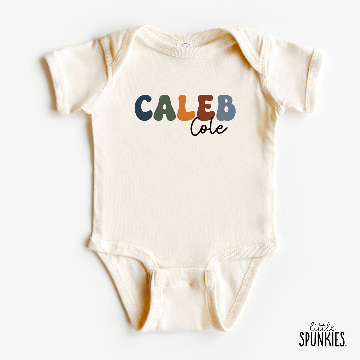 Retro Boy First and Middle Name Natural Onesies® Brand