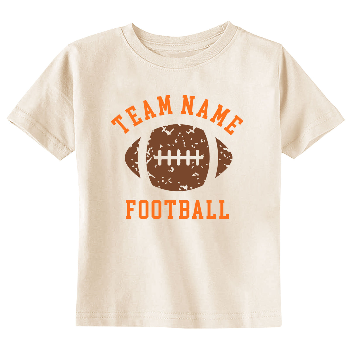 Team Name with Football Natural T-Shirt