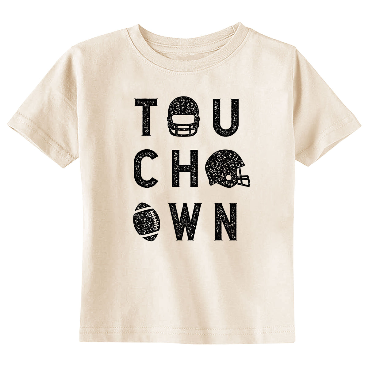 Touchdown with Helmet & Football Natural T-Shirt