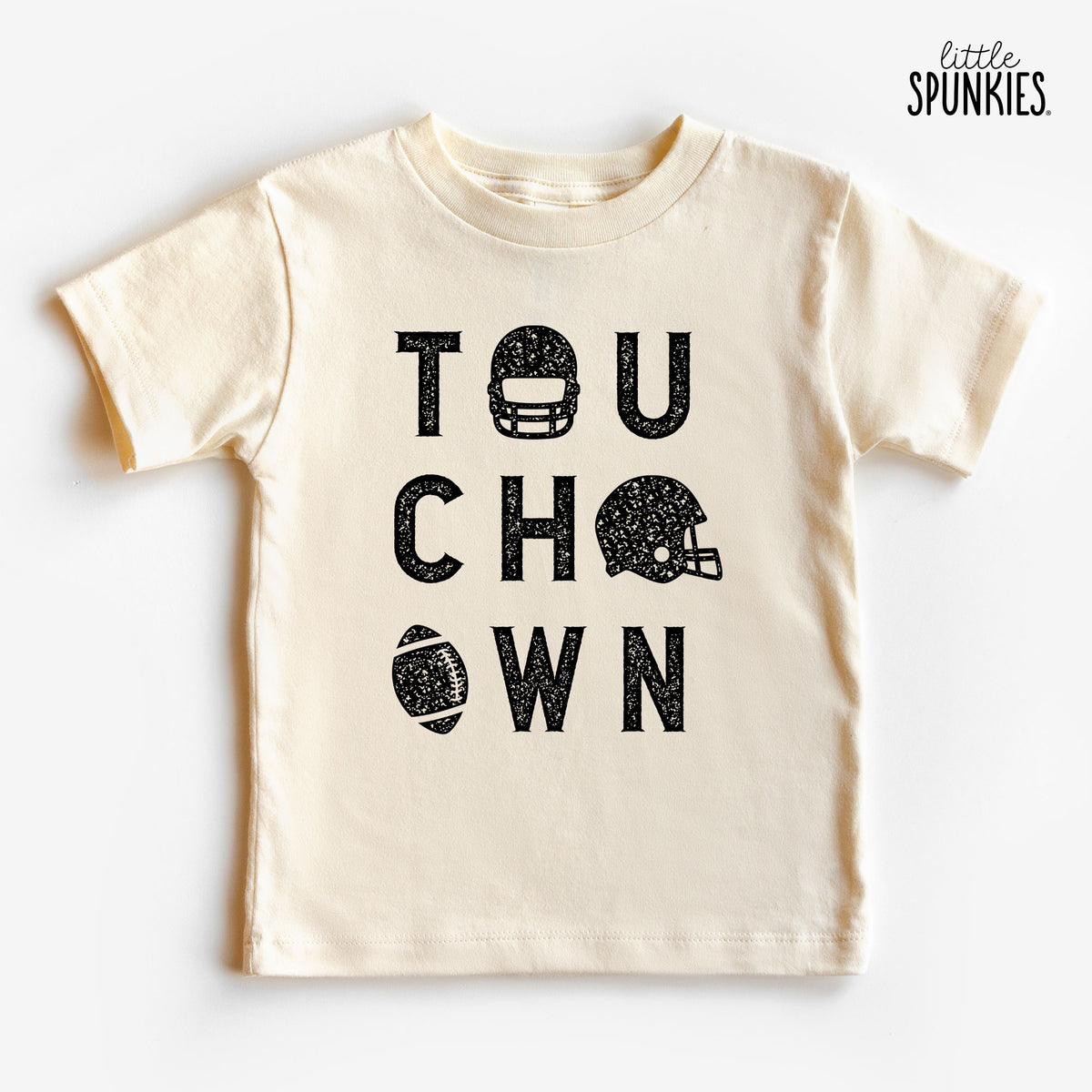 Touchdown with Helmet & Football Natural T-Shirt