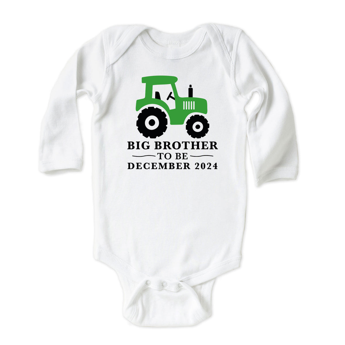 Green Tractor Big Brother to Be with Date Onesies® Brand