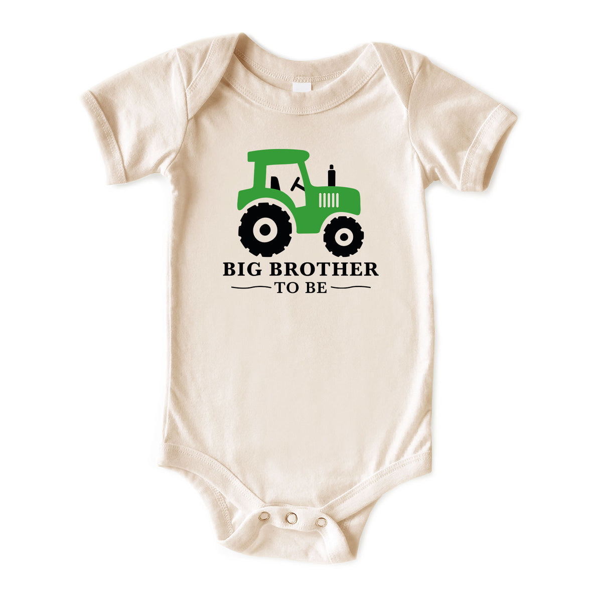 Green Tractor Big Brother to Be with Date Natural Onesies® Brand