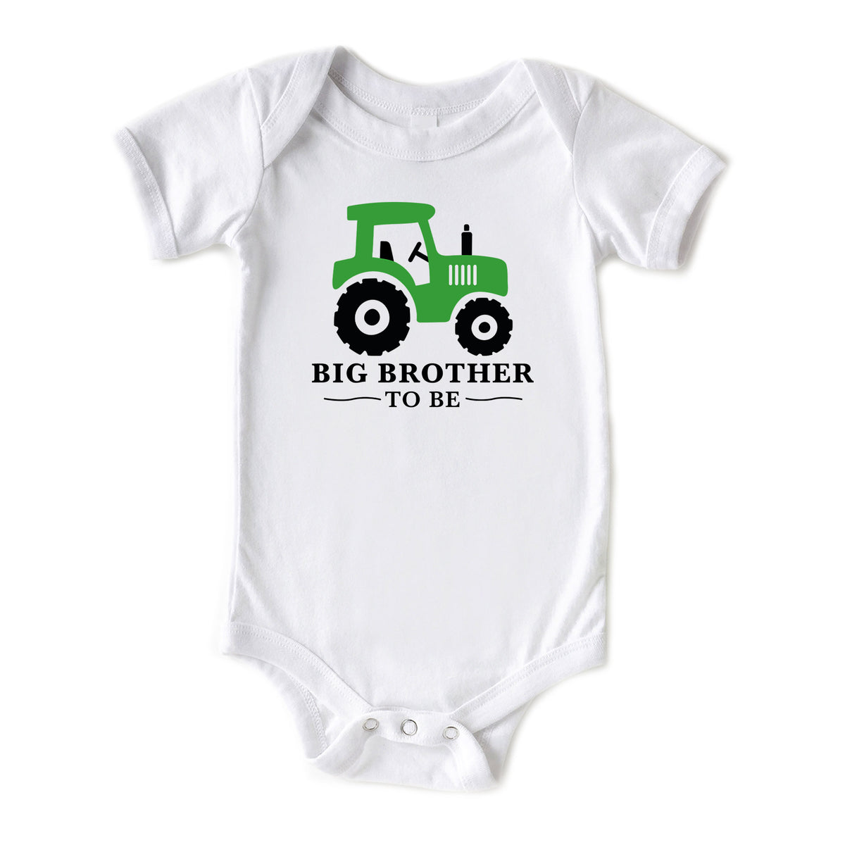 Green Tractor Big Brother to Be with Date Onesies® Brand