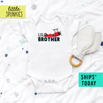 Lil Brother Announcement Airplane Cute Baby Onesie