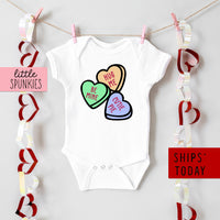 Cute Baby Conversation Hearts Valentines Day Onesie