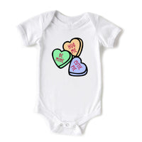 Cute Baby Conversation Hearts Valentines Day Onesie