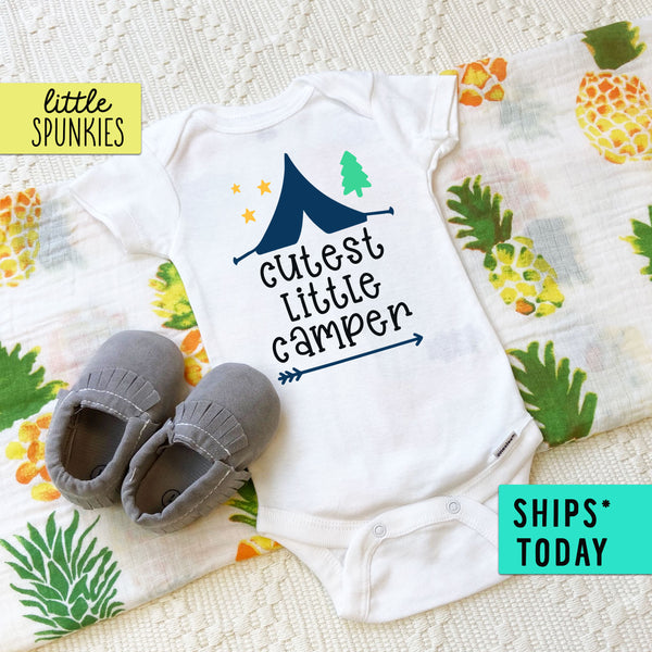 Cutest Little Camper Baby Summer Onesie