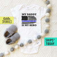 Daddy is My Hero Police Father's Day Baby Onesie