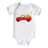 Fall Red Truck Baby Autumn Onesie