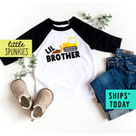 Lil Brother Announcement Bulldozer Construction Boy Raglan