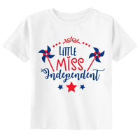 Little Miss Independent Toddler Youth 4th of July Shirt