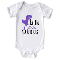 Little Sister Saurus Cute Girl Toddler Onesie