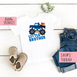 Little Brother Monster Truck Sibling Announcement Toddler & Youth T-Shirt