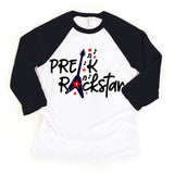 Pre-K Rockstar Toddler Youth Back to School Raglan Tee