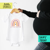 Little Sister Rainbow Coming Home Onesie