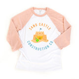 Sand Castle Construction Summer Toddler Unisex Beach Baseball Raglan Tee