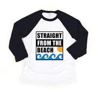 Straight From the Beach Summer Toddler Unisex Beach Baseball Raglan Tee