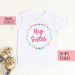 Big Sister Announcement Floral Wreath Toddler & Youth T-Shirt